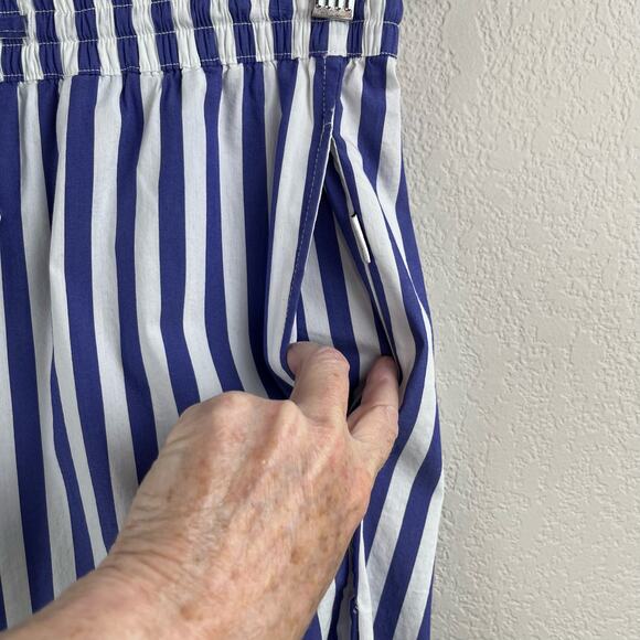 Revolve Onia Chloe Side Slit Wide Leg Striped Beach Pants White Blue Small/Med - Picture 9 of 15